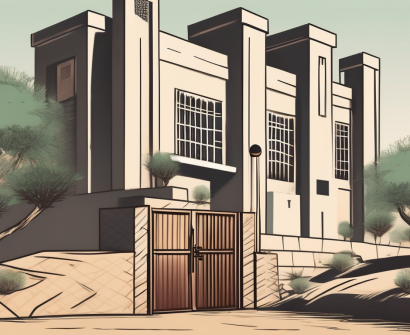 A traditional saudi arabian schoolhouse with six different barriers such as a wall