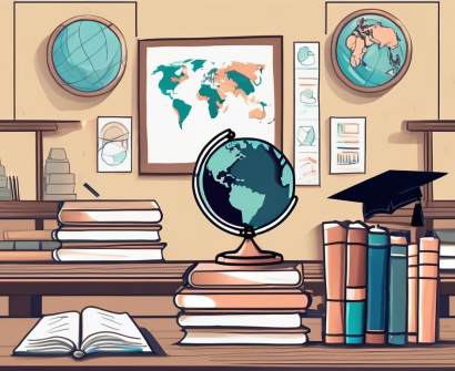 A classroom setting in thailand with various educational tools like books