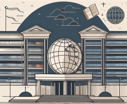 An international school building in sri lanka surrounded by educational symbols like books