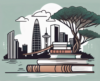 A graduation cap on top of a stack of books