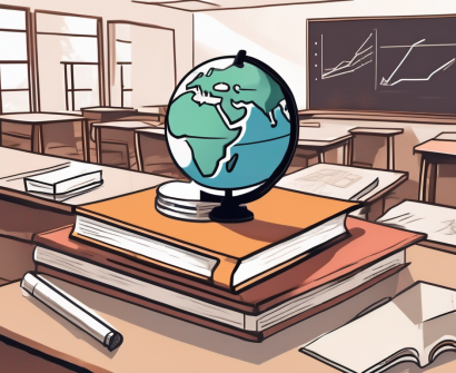 A classroom setting in china with symbolic elements such as a graduation cap