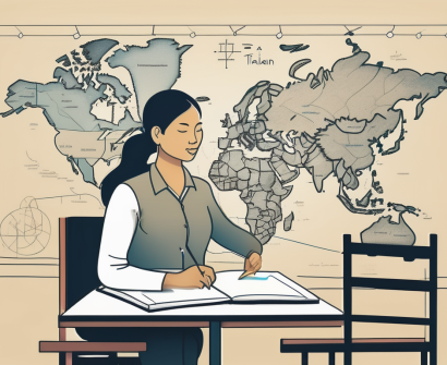 A classroom setting with diverse cultural symbols