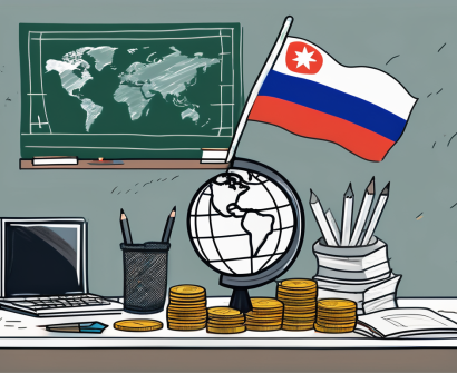 A classroom setting with a globe