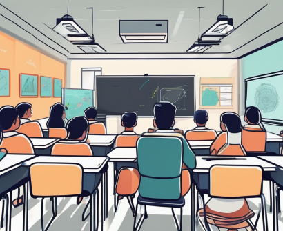 A classroom setting in indonesia with interactive learning tools such as tablets