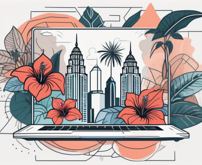 A laptop displaying various online course thumbnails