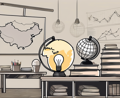 A classroom setting filled with various teaching materials such as books