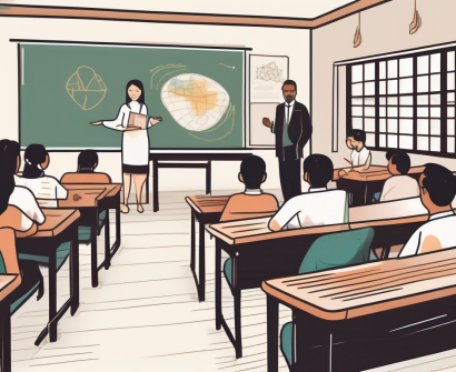 A classroom setting in thailand