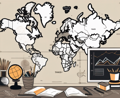 A classroom setting with a map of thailand