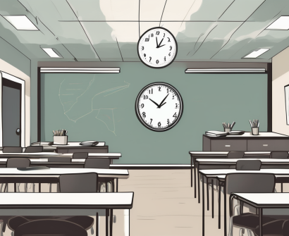 A classroom setting with empty desks symbolizing the lack of teachers