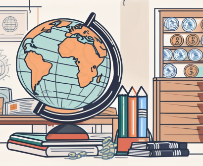 A classroom setting in thailand with a globe