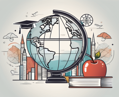 A globe with a magnifying glass hovering over canada