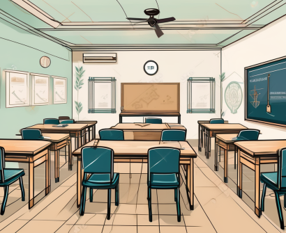 A traditional vietnamese classroom setting with a tefl certification displayed prominently and a symbolic key unlocking it