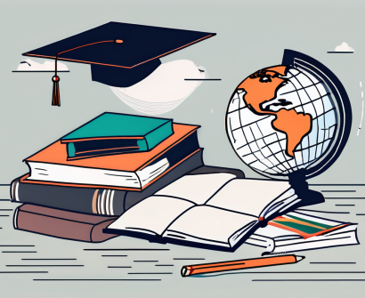 A classroom setting with an empty teacher's desk