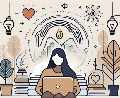 A serene international school environment in malaysia with symbolic icons of mental health resources