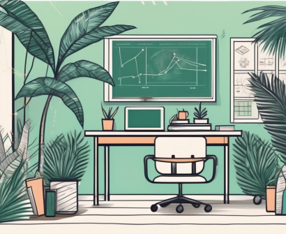 A classroom setting in dubai with a globe