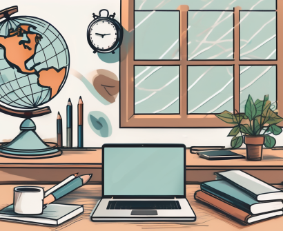 A classroom setting with various educational tools