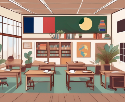 An international school building in malaysia surrounded by diverse cultural symbols