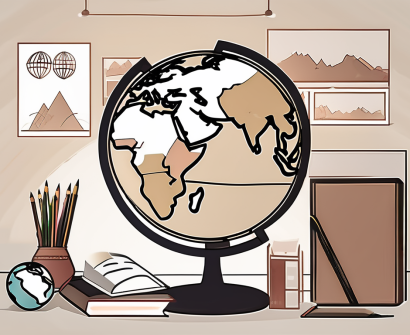 A classroom setting with diverse educational tools scattered around