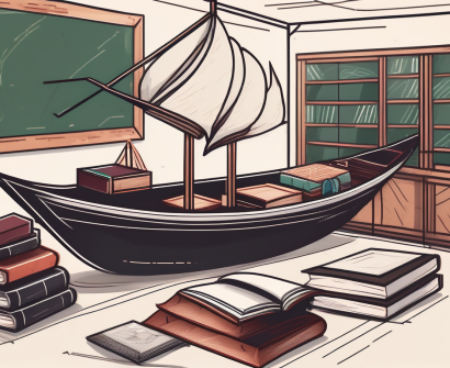 A classroom setting with iconic symbols of vietnam and qatar