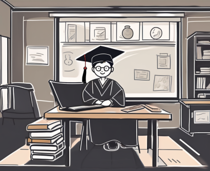 A classroom setting in hong kong with an empty teacher's desk and chair