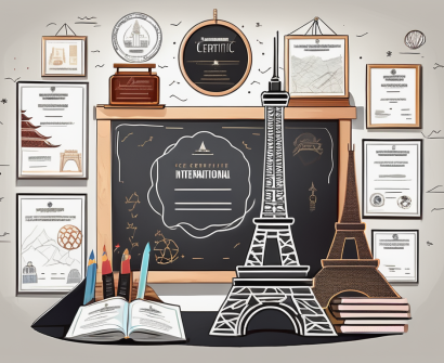 A classroom setting in dubai with a chalkboard displaying the ipgce certificate