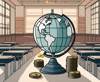 A classroom setting with asian architectural elements