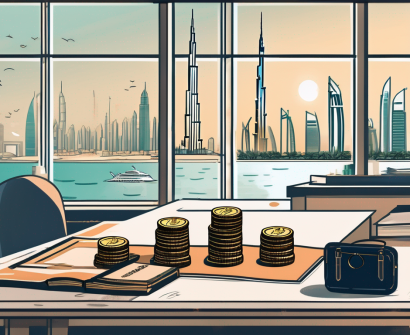 A classroom setting with a view of iconic uae landmarks in the background
