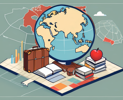 A variety of international school items such as textbooks