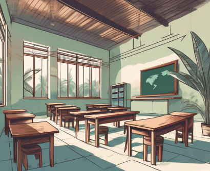 A classroom setting in an international school in maldives