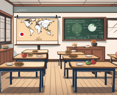 A south korean classroom with traditional elements