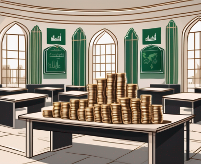 A traditional saudi arabian classroom with a chalkboard