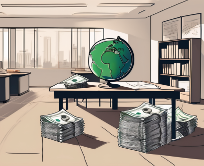 A classroom with a globe on the desk