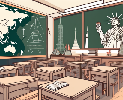 A classroom with traditional japanese elements