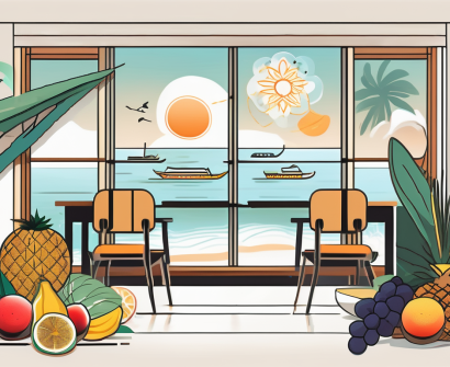 A classroom setting with thai cultural elements