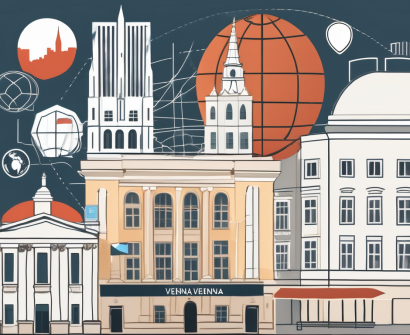 A vienna cityscape with a few international school buildings in the foreground