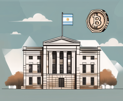 An international school building in argentina with a symbolic representation of currency