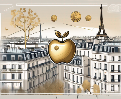 A picturesque parisian landscape with an international school building in the foreground and the iconic eiffel tower in the background