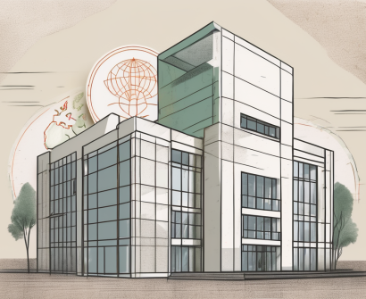 An international school building in ethiopia with a symbolic representation of currency