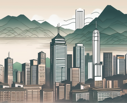 A traditional hong kong skyline