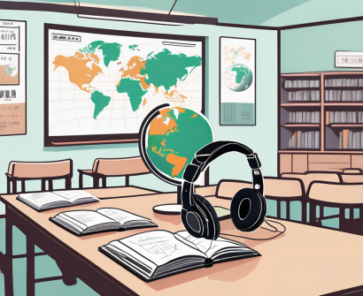 A classroom setting in hong kong with various bilingual educational tools