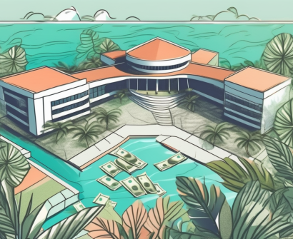 A typical international school in maldives surrounded by tropical scenery