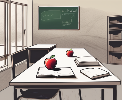 A classroom setting in saudi arabia with a desk