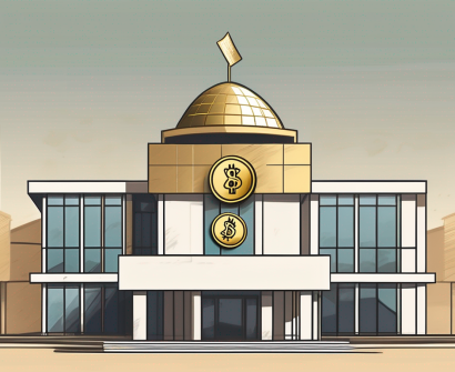 An international school building in saudi arabia with a symbolic representation of money