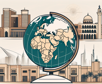 A globe focused on the united arab emirates