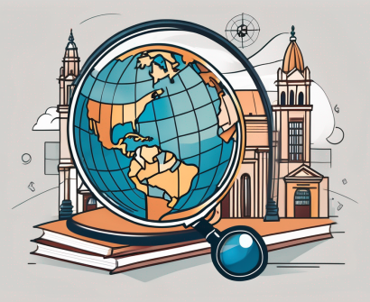 A globe focused on south america