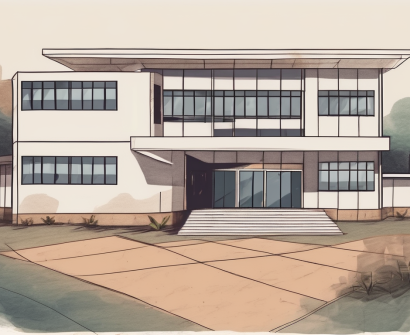 An international school building in ethiopia with a job advertisement signboard in the front yard