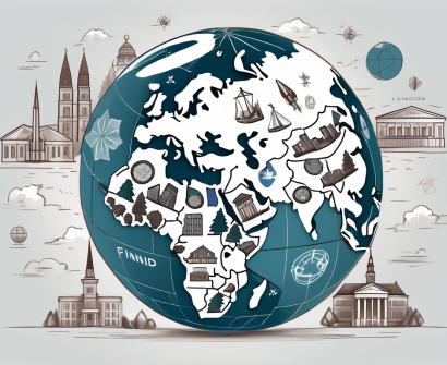 A globe focused on finland
