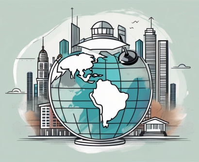 A globe focused on hong kong