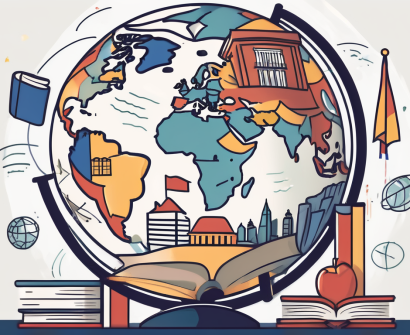 A globe focused on romania