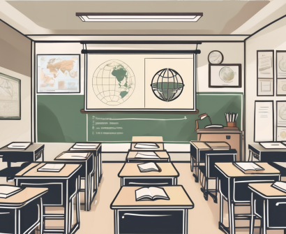 A classroom setting in malaysia with various educational resources like textbooks